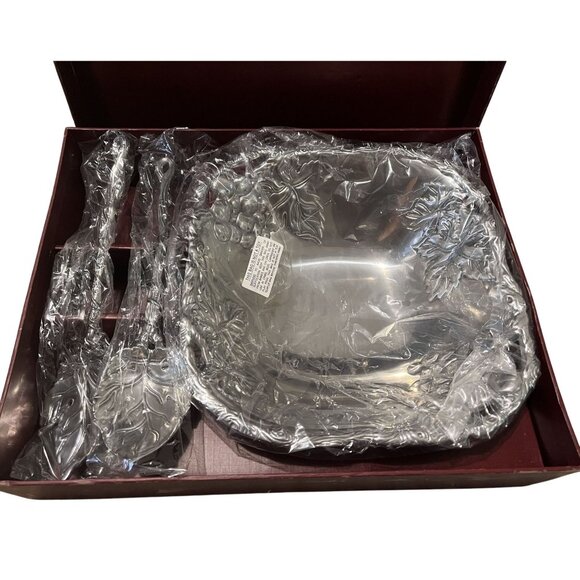 Vintage Arthur Court 2001 Grape Hand Crafted Salad Server Set NEW IN BOX - Picture 1 of 3